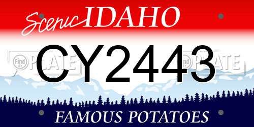 CY2443 Idaho License Plate