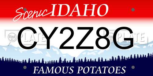 CY2Z8G Idaho License Plate