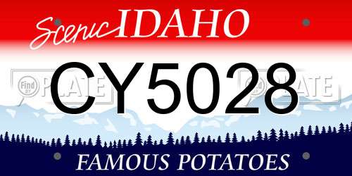 CY5028 Idaho License Plate
