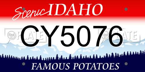 CY5076 Idaho License Plate
