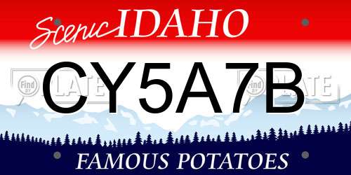 CY5A7B Idaho License Plate