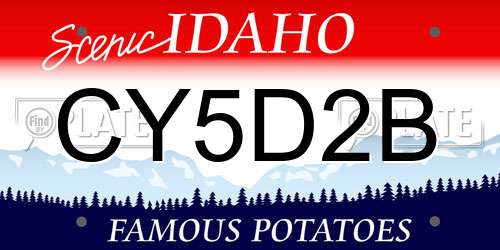CY5D2B Idaho License Plate