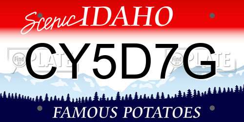 CY5D7G Idaho License Plate