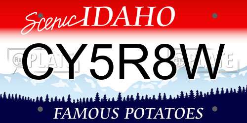 CY5R8W Idaho License Plate