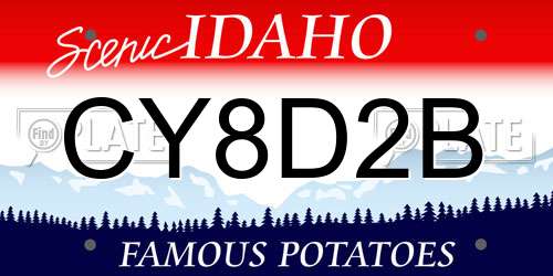 CY8D2B Idaho License Plate