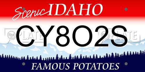 CY8O2S Idaho License Plate