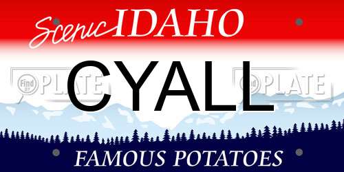CYALL Idaho License Plate