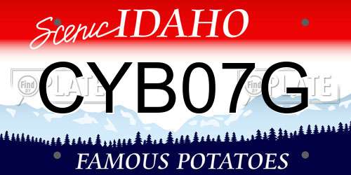 CYB07G Idaho License Plate