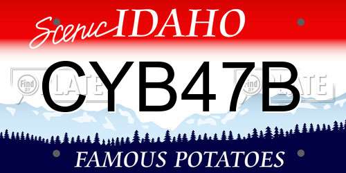 CYB47B Idaho License Plate