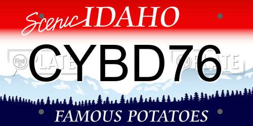 CYBD76 Idaho License Plate
