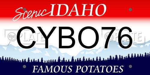 CYBO76 Idaho License Plate