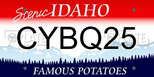 CYBQ25 Idaho License Plate