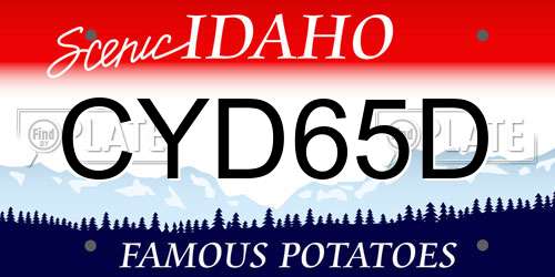 CYD65D Idaho License Plate