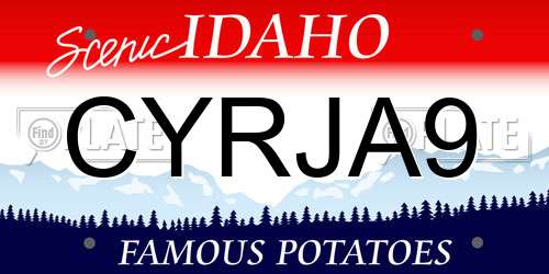 CYRJA9 Idaho License Plate