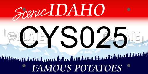 CYS025 Idaho License Plate