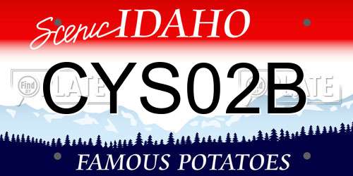 CYS02B Idaho License Plate