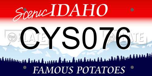 CYS076 Idaho License Plate
