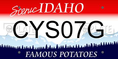 CYS07G Idaho License Plate