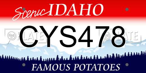 CYS478 Idaho License Plate