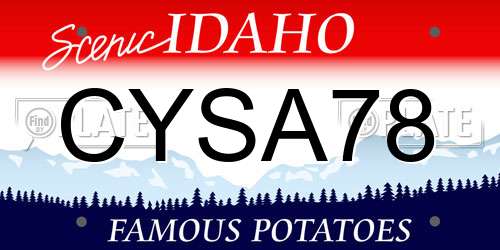 CYSA78 Idaho License Plate