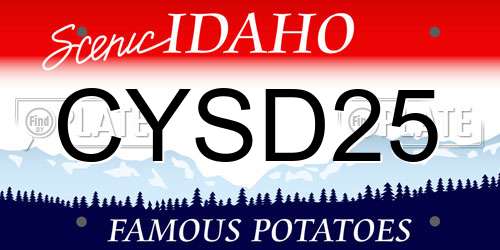 CYSD25 Idaho License Plate