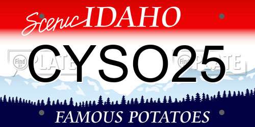 CYSO25 Idaho License Plate