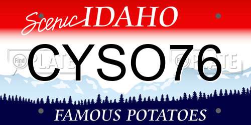 CYSO76 Idaho License Plate