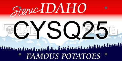 CYSQ25 Idaho License Plate