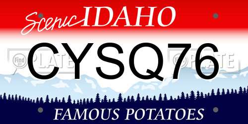 CYSQ76 Idaho License Plate