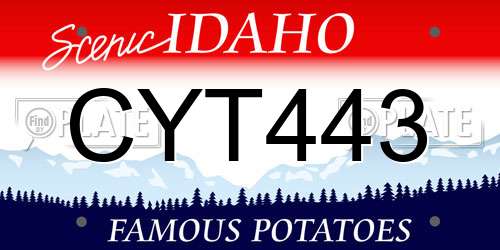 CYT443 Idaho License Plate