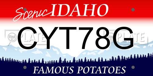 CYT78G Idaho License Plate