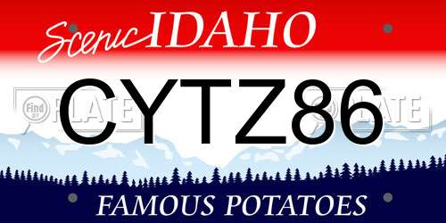 CYTZ86 Idaho License Plate