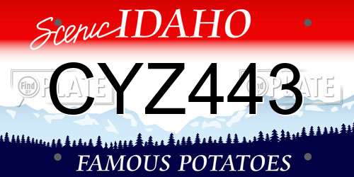 CYZ443 Idaho License Plate