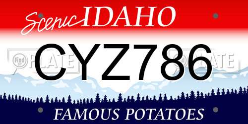 CYZ786 Idaho License Plate