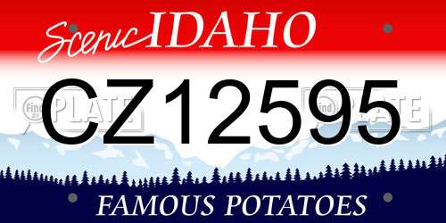 CZ12595 Idaho License Plate