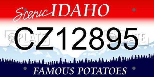CZ12895 Idaho License Plate