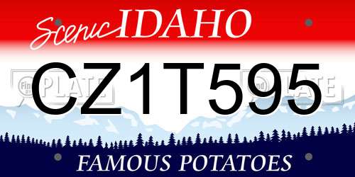 CZ1T595 Idaho License Plate