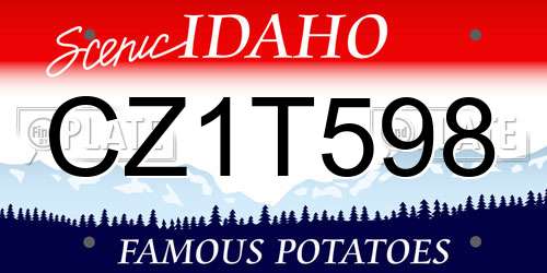 CZ1T598 Idaho License Plate