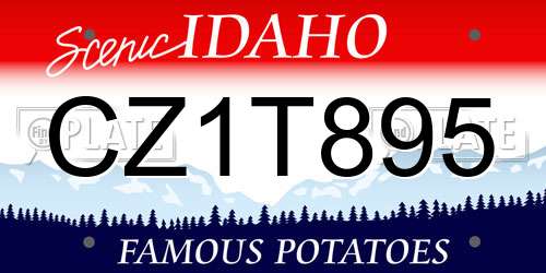 CZ1T895 Idaho License Plate