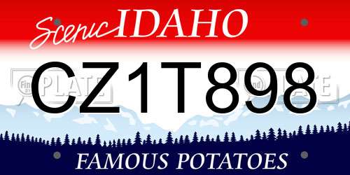 CZ1T898 Idaho License Plate