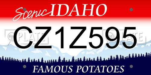 CZ1Z595 Idaho License Plate