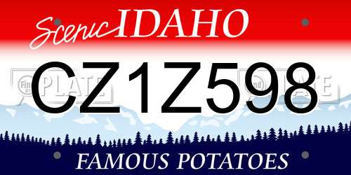 CZ1Z598 Idaho License Plate