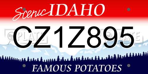 CZ1Z895 Idaho License Plate