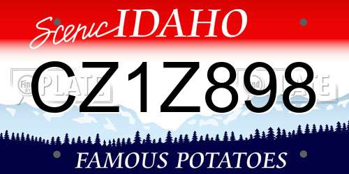 CZ1Z898 Idaho License Plate
