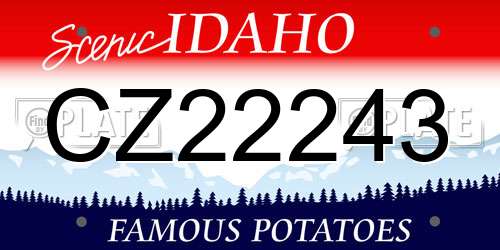 CZ22243 Idaho License Plate