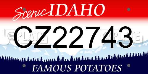 CZ22743 Idaho License Plate