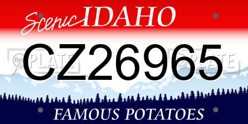 CZ26965 Idaho License Plate