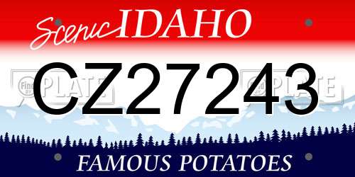 CZ27243 Idaho License Plate
