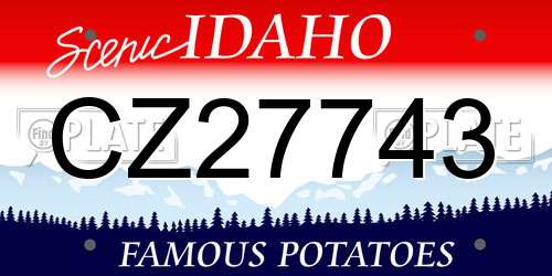 CZ27743 Idaho License Plate