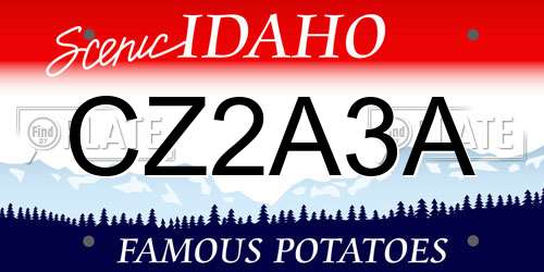 CZ2A3A Idaho License Plate
